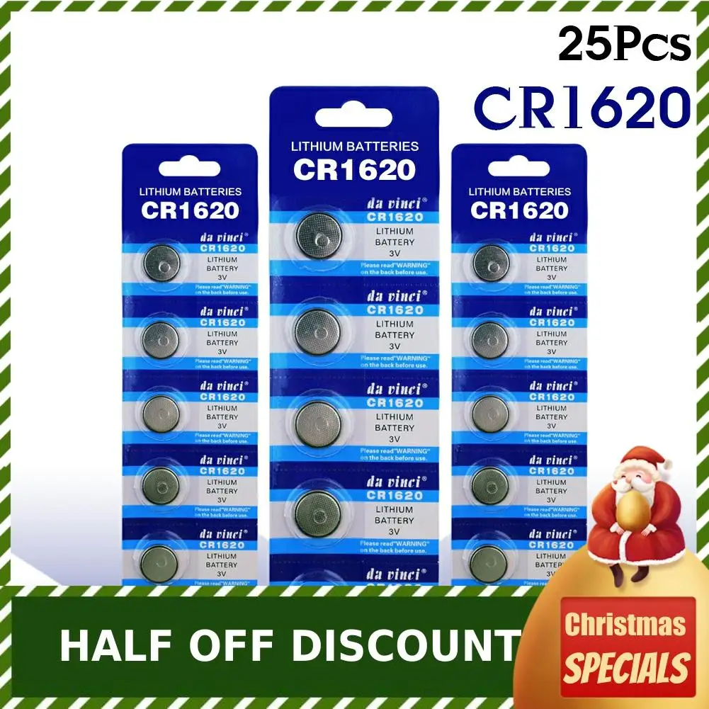 YCDC High Eenergy CR1620 Batteries 25Pcs BR1620 DL1620 ECR1620 CR 1620