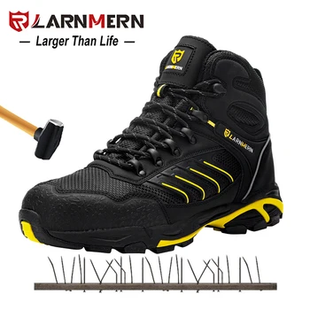 

LARNMERM Mens Safety Shoes Work Shoes Steel Toe Lightweight Breathable Warehouse Construction Protection Shoe