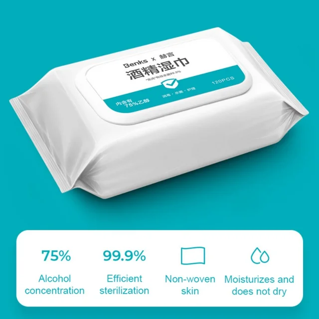 75% Alcohol Wipes Sterilization Portable Wipes Antibacterial Cleaning Home, Office, Travel Alcohol Wipes Recommend 1