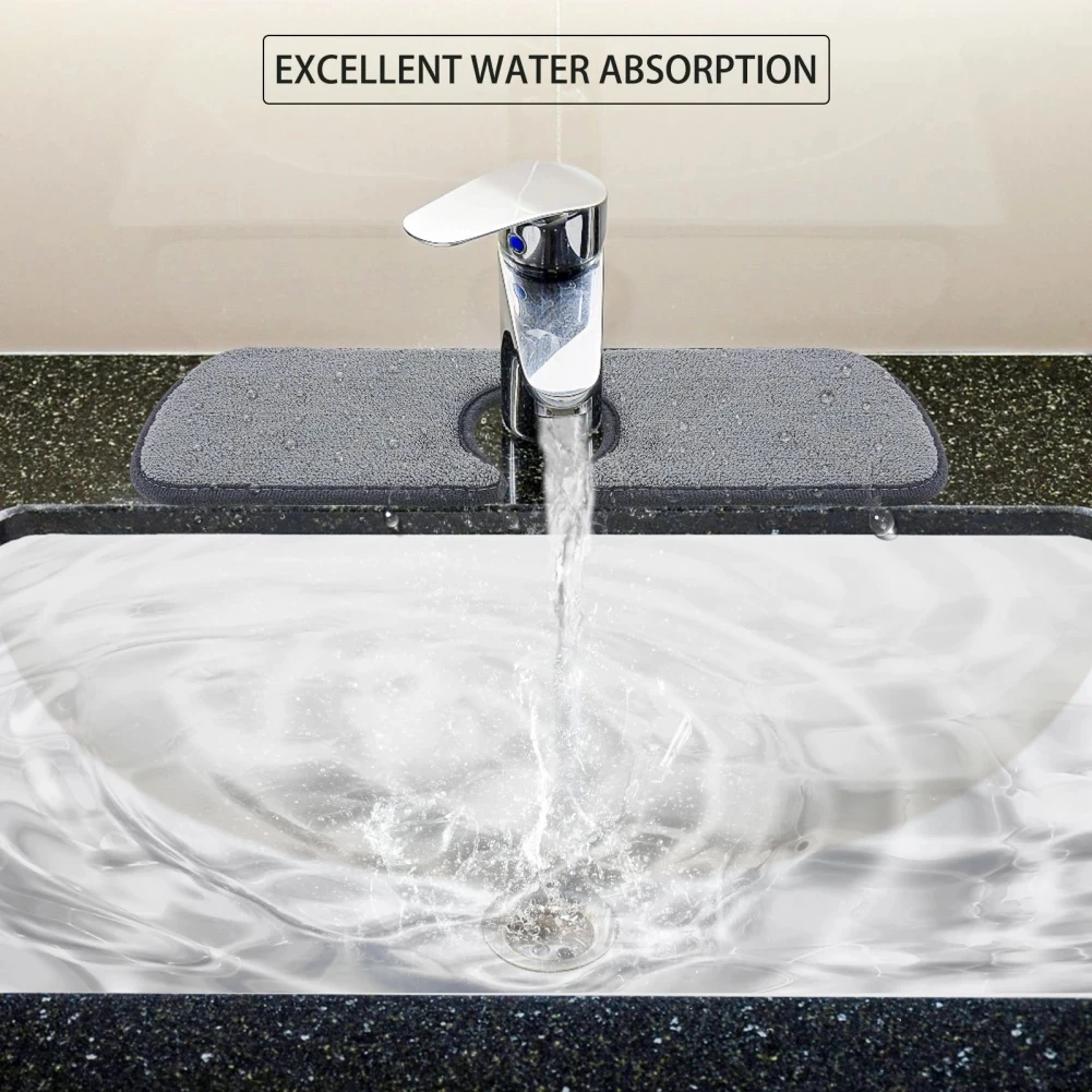 Kitchen Sink Splash Mat Silicone Mud Faucet Absorbent Mats Sink Splash  Guard Counter Protector Mats Kitchen Draining Pad - AliExpress