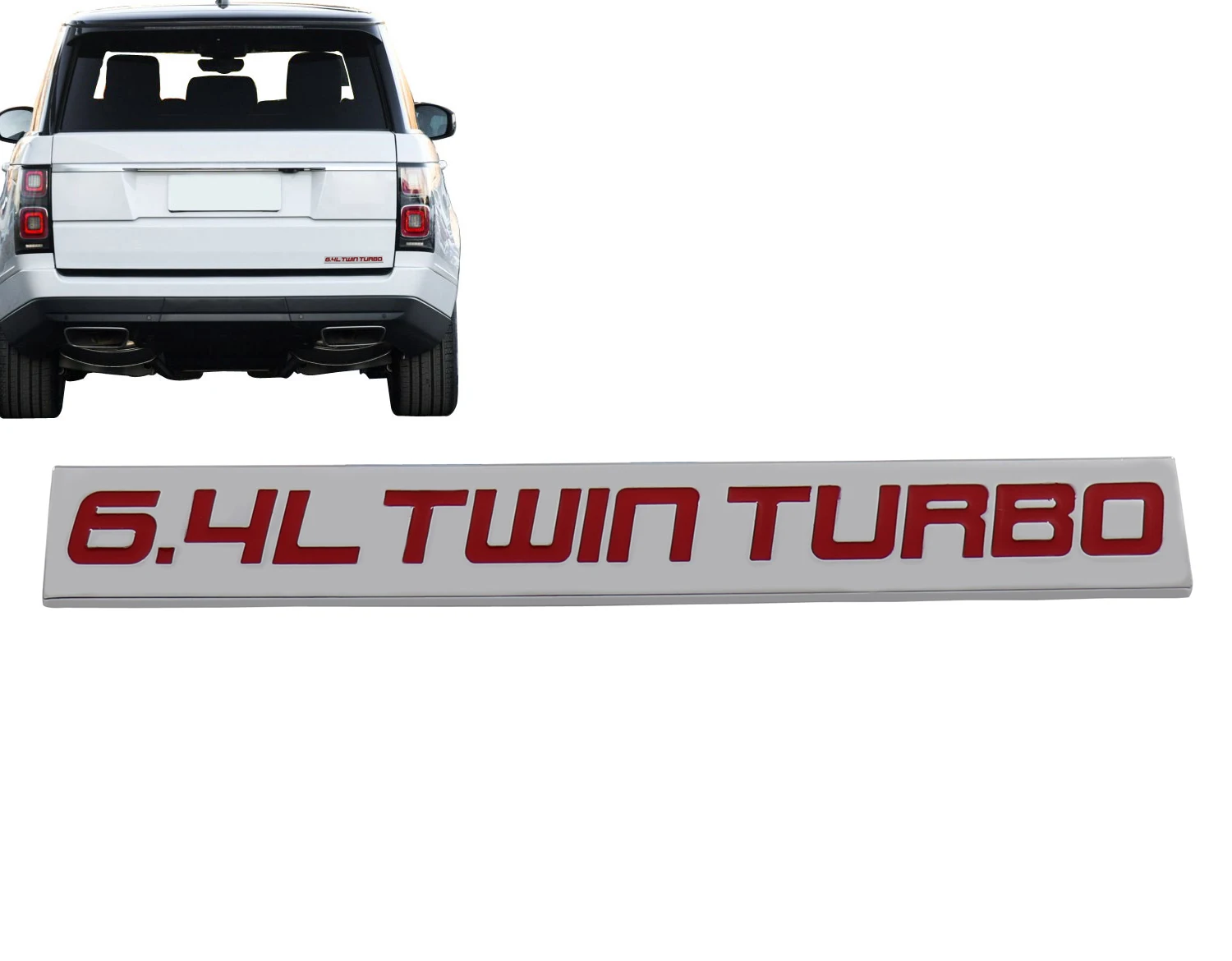Хромированная красная 6.4L TWIN TURBO для детской эмблемы крышки багажника наклейка