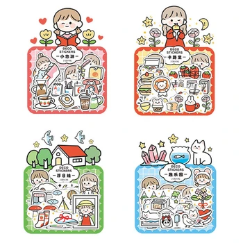 

Cute character hand account adhesive paper decorative small pattern small stickers cartoon and paper hand account adhesive paper