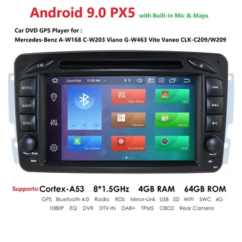 

2 Din Android 10 Car Radio Player for Mercedes Benz W203 Vito W463 W168 Vaneo Clk W209 C209 Audio Navigation DVD Multimedia