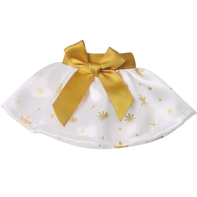 Christmas Elf Doll Fairy Red Clothes Bow Skirt Dress Toys For Children Accessories Christmas Gift Elves（No Doll）m29 Gold