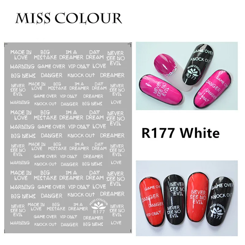 1 лист японские ультратонкие наклейки для ногтей с лазерной надписью Amaily дизайн