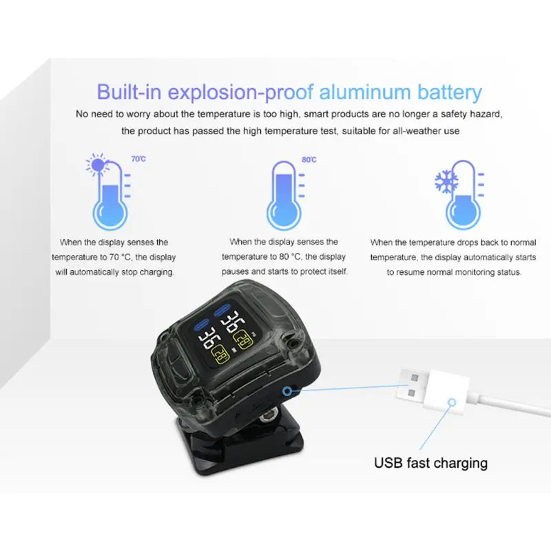 M3-B беспроводной мотоцикл TPMS в режиме реального времени шин давление мониторинга системы универсальный 2 внешних внутренних датчики ЖК-дисплей