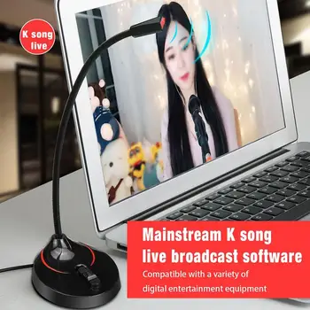 

F12RGB Illuminated USB Microphone Condenser Microphone Free Drive 360 Degree Bendable Voice Chat Video Conference