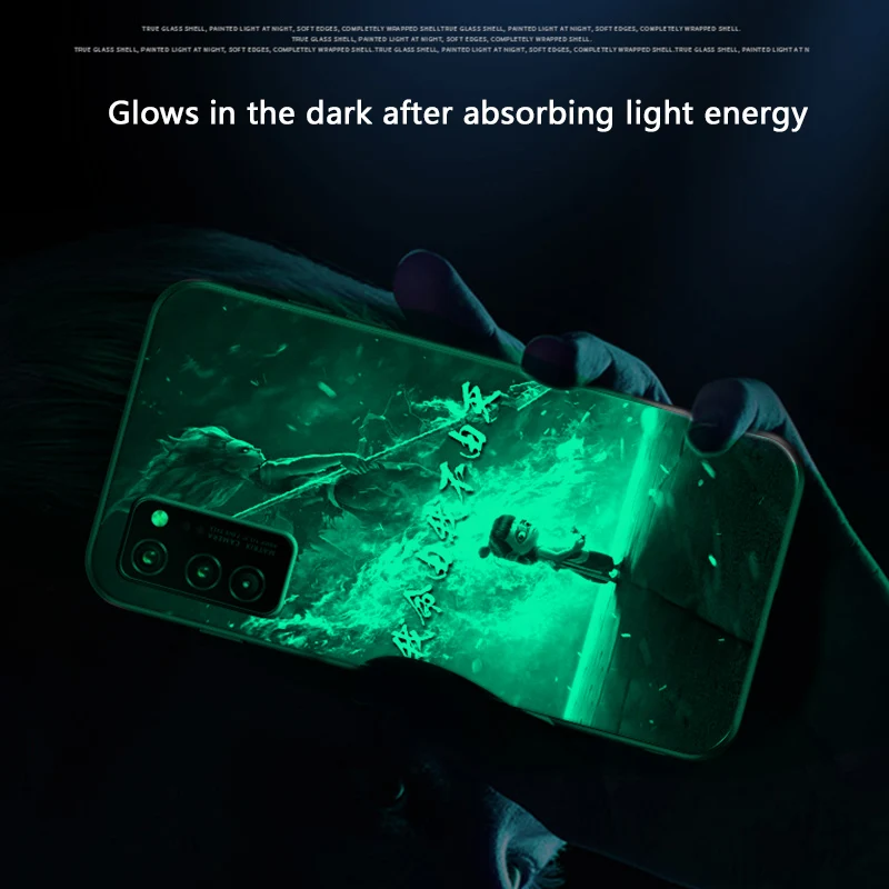 Aurora Venom Luxury Luminous Glass Case For huawei Honor View V30 Pro 20 10i 20i PLAY3 dazzle Cover For Honor 7X 8X 9A 8A Cases