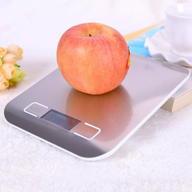 New Stainless Steel Digital USB Kitchen Scale 10Kg / Electronic Precision Post Food Scale for Cooking Baking Measuring Tools