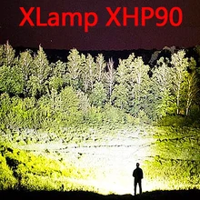 Brightest XHP70.2 XHP90 Rechargeable LED Flashlight Powerful Torch Super Waterproof Zoom Hunting Light Use 18650 or 26650 Battey