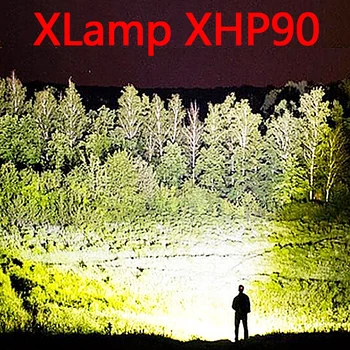

Brightest XHP70.2 XHP90 Rechargeable LED Flashlight Powerful Torch Super Waterproof Zoom Hunting Light Use 18650 or 26650 Battey