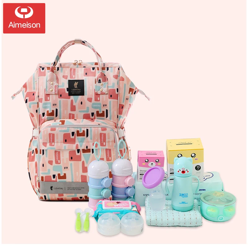 Mummy bag 2019 new fashion female maternal and child package shoulder portable multi-function large capacity mother bag out