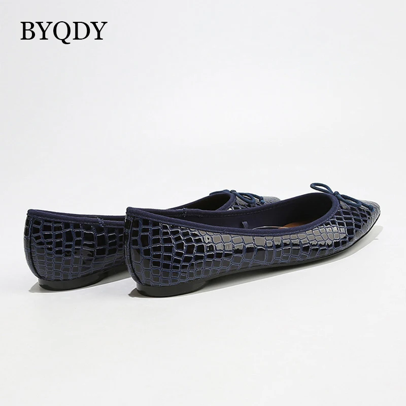 BYQDY/модные женские туфли на плоской подошве; туфли из искусственной кожи с острым носком на плоской подошве; женские балетки на плоской подошве; тонкие туфли; удобные уличные туфли; Размеры 35-40