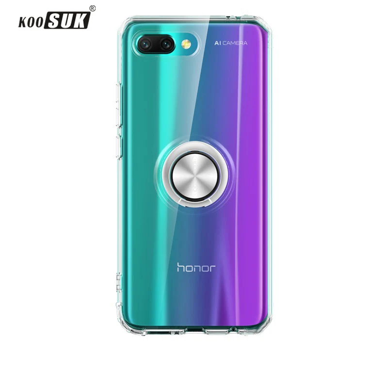 Роскошный противоударный мягкий чехол с держателем для huawei Honor 10, полный Чехол для huawei Honor 10, чехол с магнитным кольцом
