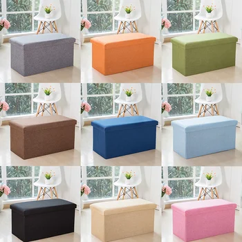 

3Sizes Household Portable Storage Box Sofa Foldable Chair Sofa StoolS Ottomans Pouf Storage Poef Foot Stool 9 Colors Furniture