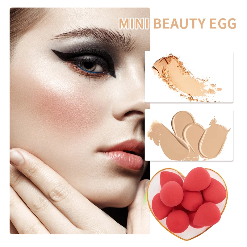 Mini éponge de maquillage mignonne pour femmes, ensemble d'outils de maquillage, bouffée cosmétique, coussin, fond de teint, poudre, beauté