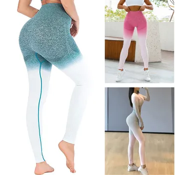 

Women Leggings Pants Seamless Leggings Sports High Waist Woman Leggins Scrunch Butt Gradient Training Trousers Active Wear