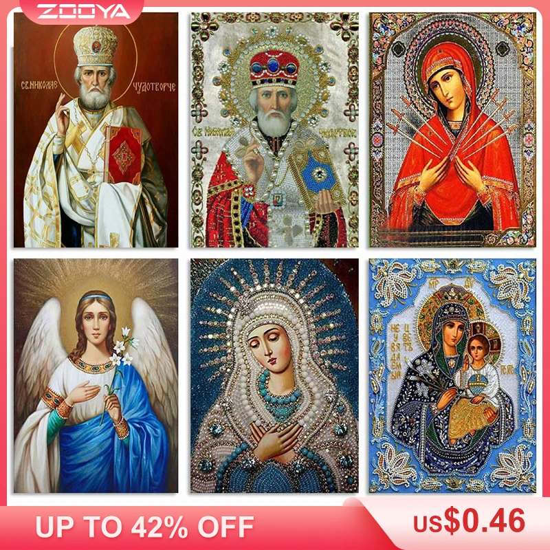 

ZOOYA DIY 5D Religion Diamond Painting Icons Full Square Diamond Embroidery Icons Full Layout Set Sale Diamond Mosaic Icon 2Zj07