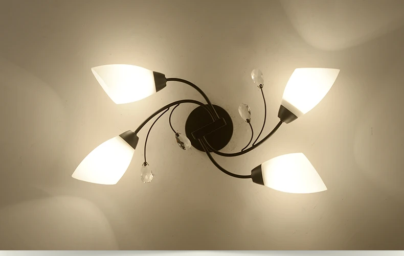 4 lights Современная черная люстра вращающаяся цветочное освещение Светодиодный светильник кофейная лампа из нержавеющей стали Calla Lily светильник белый блеск - Цвет абажура: 4 lights