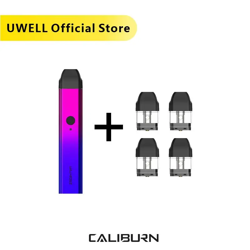 UWELL Caliburn Pod Системы комплект 520 мА/ч Батарея и 1 шт. в упаковке 2 мл многоразовый