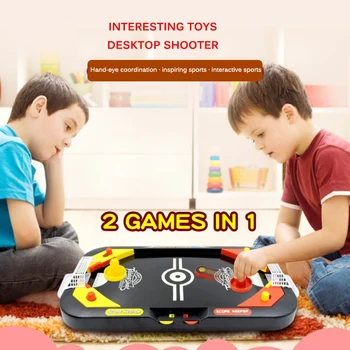 

Mini Air Hockey Table Desktop Battle 2 in 1 Ice Hockey Game Leisure Children Educational Interactive Toy Kids Gift Indoor Game