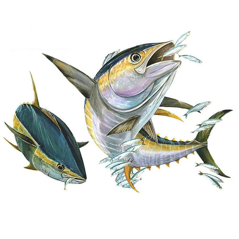 

Cool High Quality Vinyl Yellow Fin Tuna Fish Sticker Car Truck Boat Decal Car Sticker Funny Car Accessories ZWW-2199,13CM*9.2CM