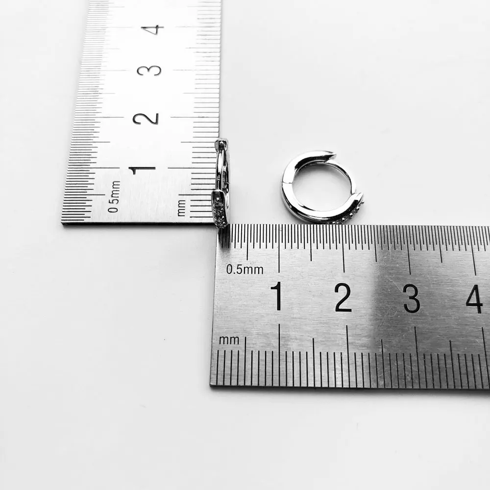 Креольские серьги-кольца для женщин Белый Циркон Серебро 925 пробы модные круглые ушные ювелирные украшения подарки оптом