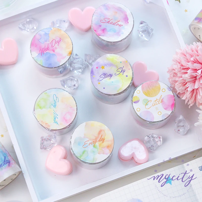 

Magic Dream PET Waterproof Masking Tape Watercolor Starry Ink Dot Scrapbook Tape