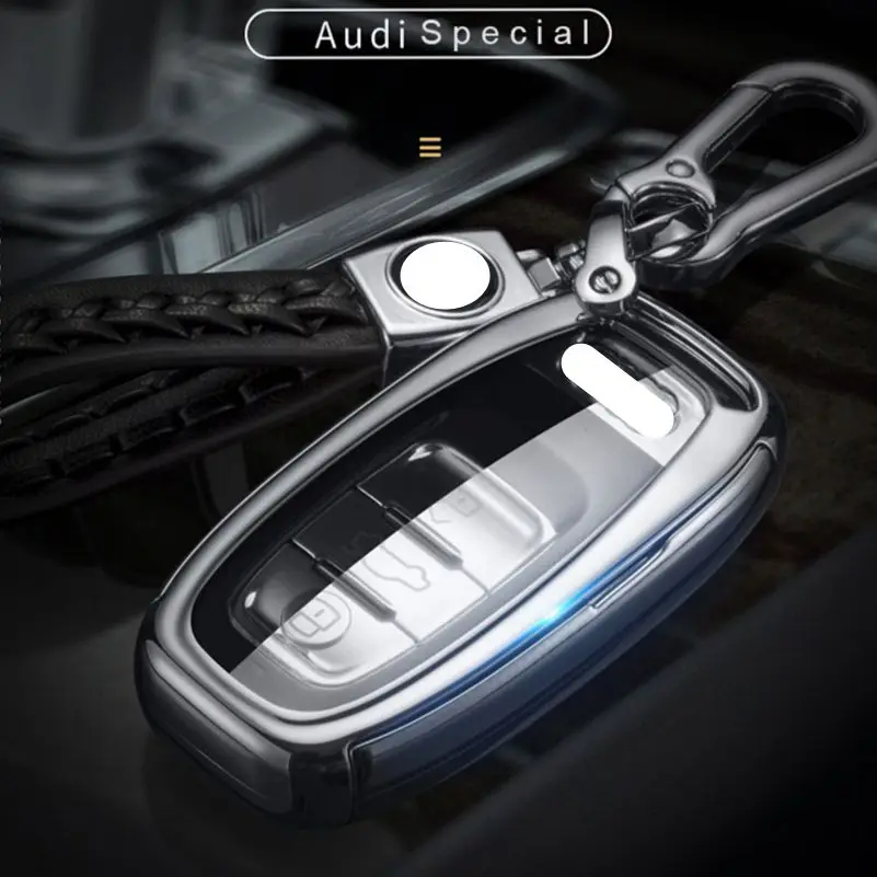 Стиль ТПУ чехол ключа дистанционного управления автомобилем Fob чехол с брелком Набор для Audi
