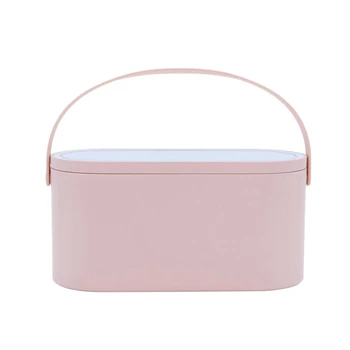 

Travel Makeup Tools Case With LED Lights Makeup Mirror Creative 2 In 1 Cosmetic Organizer Portable Makeup Tool Storage Box
