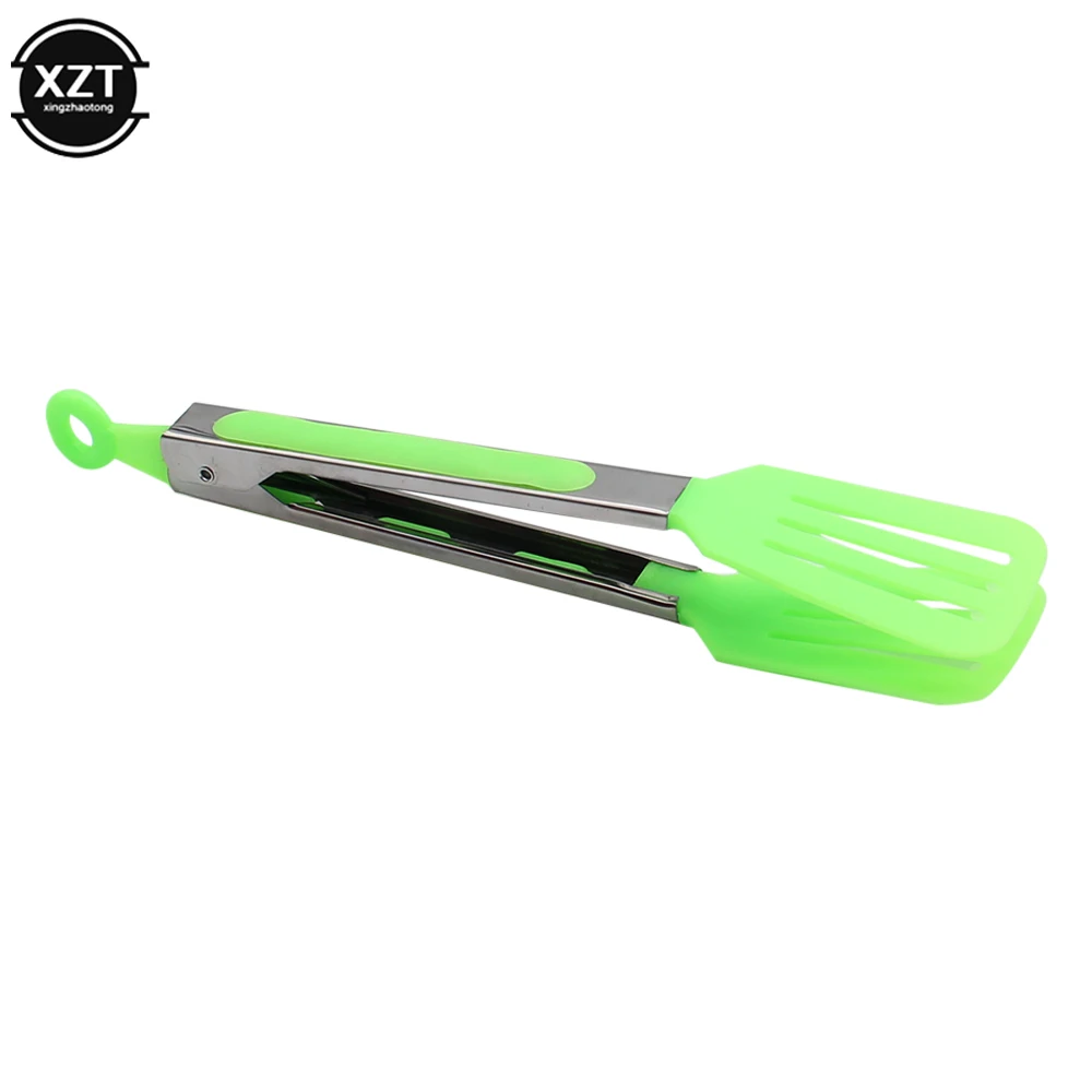 1Pc Nylon Food Tong Stainless Steel Kitchen Tongs Silicone Non-slip Cooking Clip Clamp BBQ Salad Tools Grill Kitchen Accessories food tongs