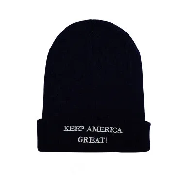 30 шт.,, предвыборная шапка Trump, Keep America Great Donald Trump, вязаная вышитая трикотажная шапка с черепами, шапка для улицы - Цвет: Черный