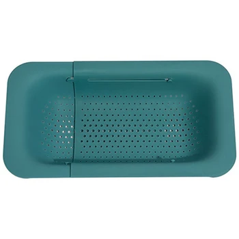 

Nordic Adjustable Dish Drainer Storage Rack Vegetable Basket Home Kitchen Storage Organizer for Bowl Plate Fruit Green