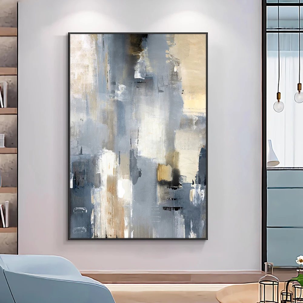 

Abstract Gray Oil Painting 100% Handmade On Canvas Modern Decorative Wall Art Oil Painting For Living Room Home Decoration