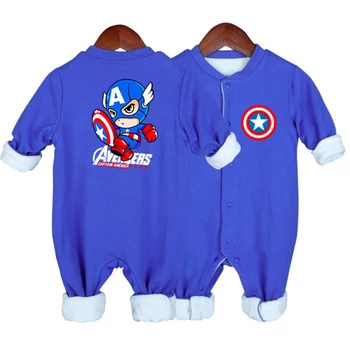 

The Avengers Spiderman Batman Winter Thickened Rompers Cotton Baby Boys Girls Romper Infant Jumpsuits Warm Clothing SA2180