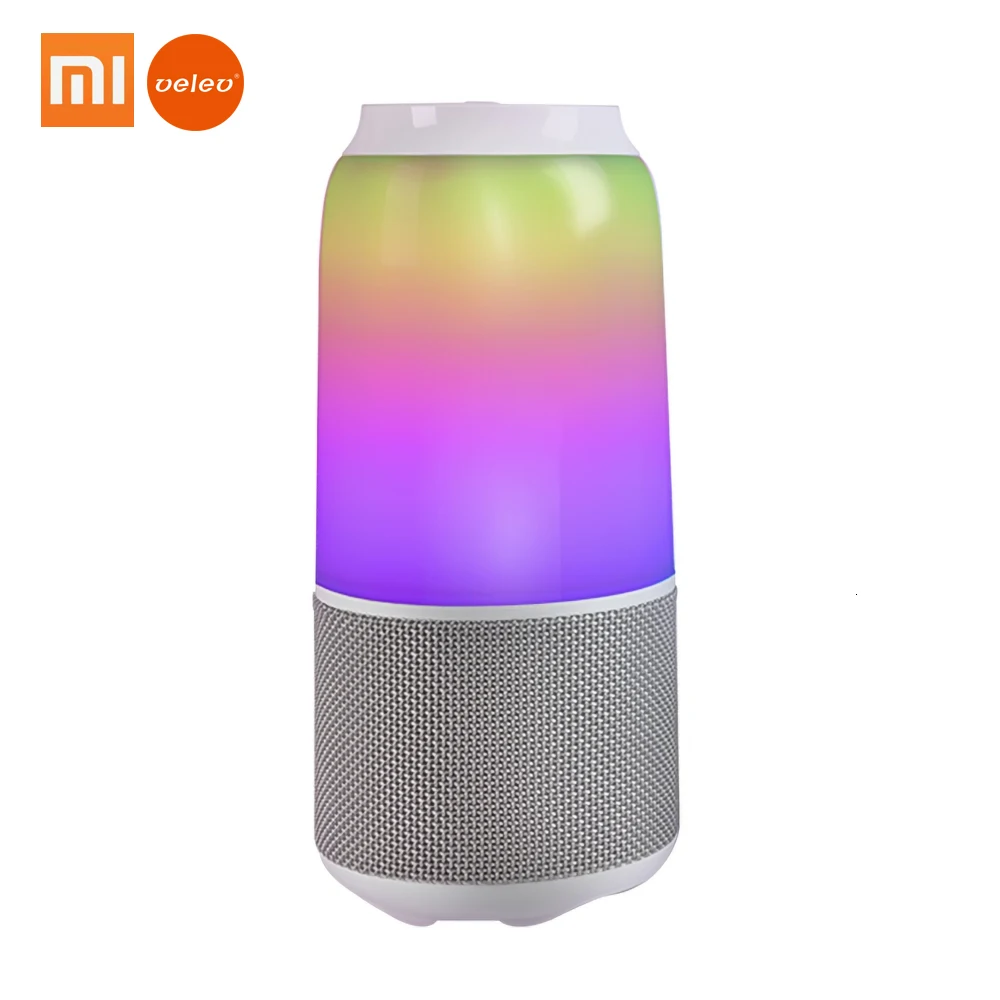 White Xiaomi mijia Velev Bluetooth динамик беспроводной музыкальный плеер аудио портативный громкий динамик Стерео Soundbox светодиодный светильник красочный светильник - Цвет: White