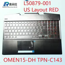 Us backlight teclado conjunto palmrest para hp omen 6 air15 15-dh TPN-C143 portátil com teclado luminoso vermelho L50879-001