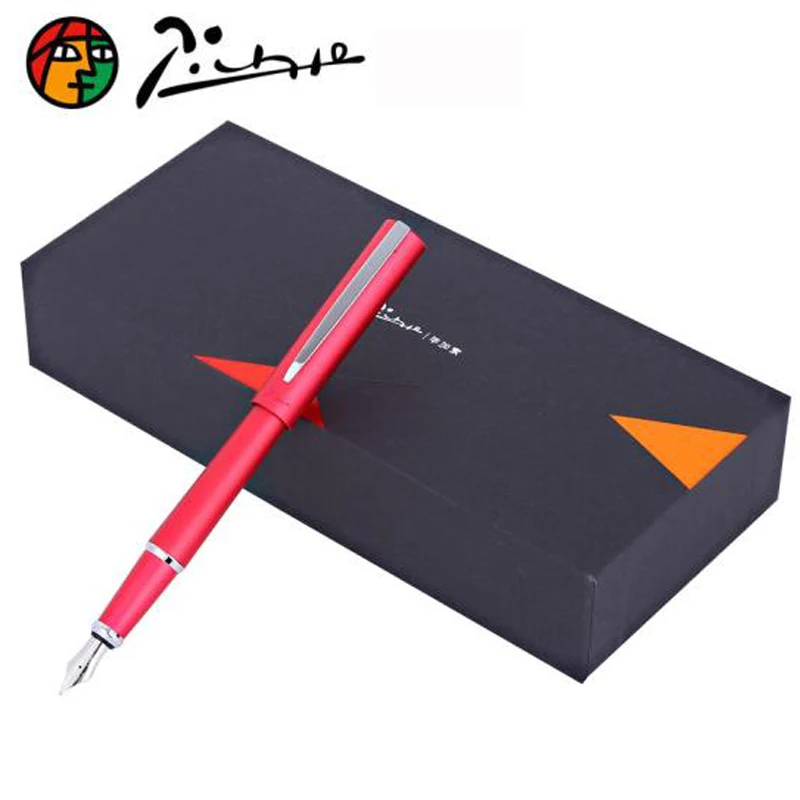 New Design Picasso 962 Agate Red Pimio Van Der Rohe Metal Fountain Pen Iridium M Nib Top Quality Office & Home & School Writing