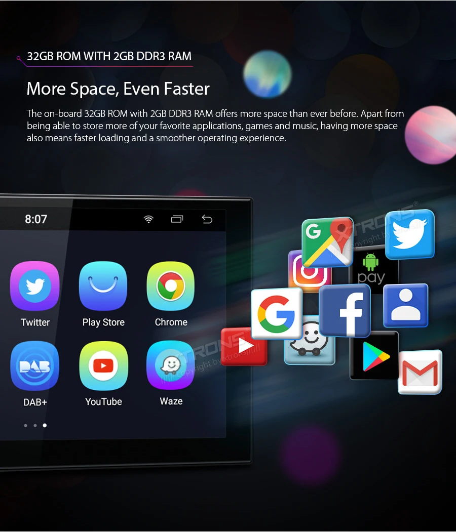 Perfect XTRONS 7" IPS Universal 2 Din Android 8.1 Octa-Core 2G RAM 32GB ROM  Car Stereo 2.5D Curved Screen GPS OBD DAB WIFI No DVD 5