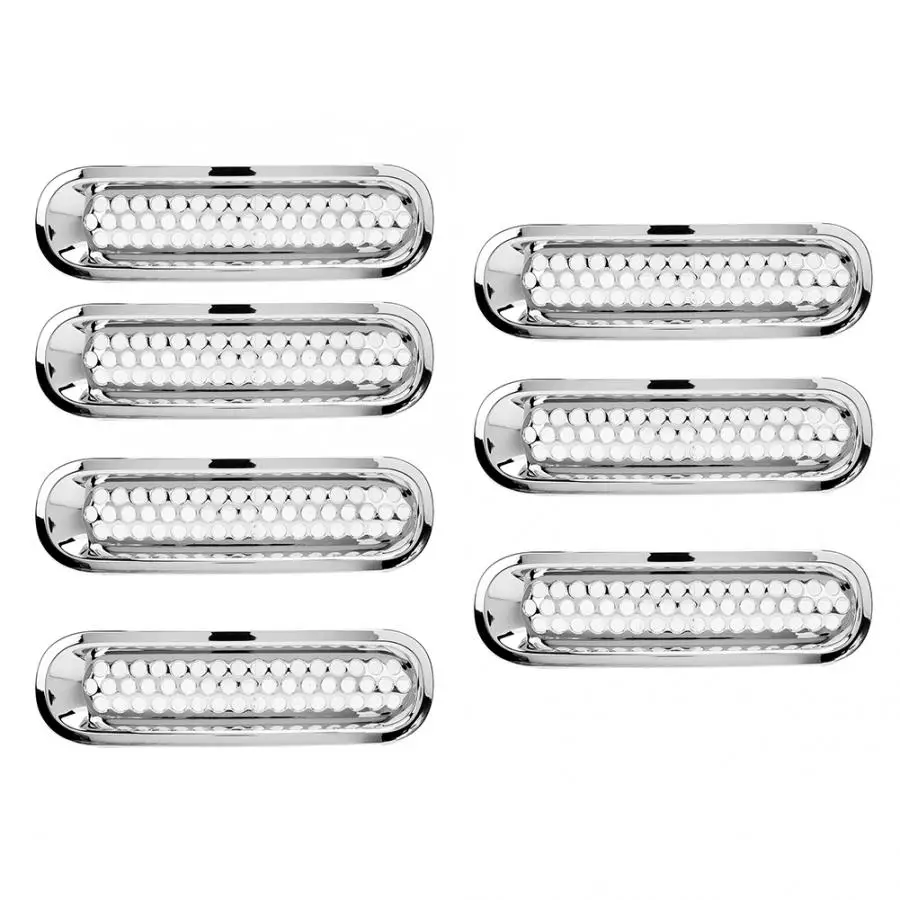 7 шт. автомобильный сетчатый гриль GrilleFits для Jeep Wrangler 2007- и неограниченный АБС пластик черный яркий цвет автомобиля-Стайлинг