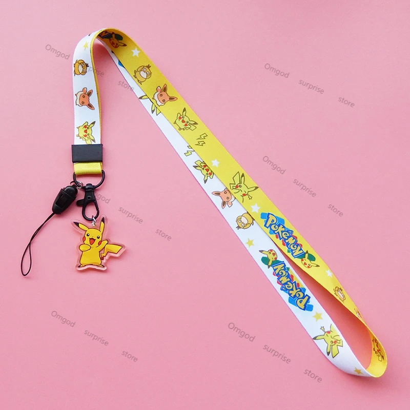 Pokemon Cartoon Animation Figure Creative PikachuCanvas Mobile Phone Key Chain Widened Outdoor Sports Swimming Birthday Gifts | Игрушки и