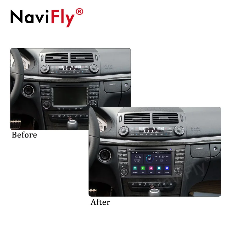 Perfect NaviFly Auto radio player IPS+DSP Android 9 car gps multimedia for Mercedes Benz E-Class W211 E200 E220 E240 E270 E280 7" 2 Din 1