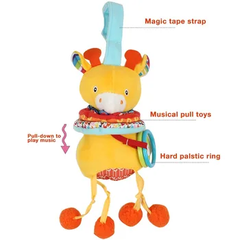 

Lovely Baby Musical Crib Infant Strollers Hang Toy Kids Cartoon Activity Alphanumeric Educational Puzzle Toy