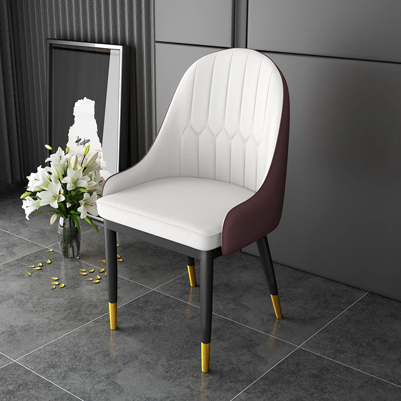 

Light Luxury Dining Chair Home Modern Minimalist Eating Stool Nordic Restaurant Chair Backrest Wrought Iron Net Red Dining Chair