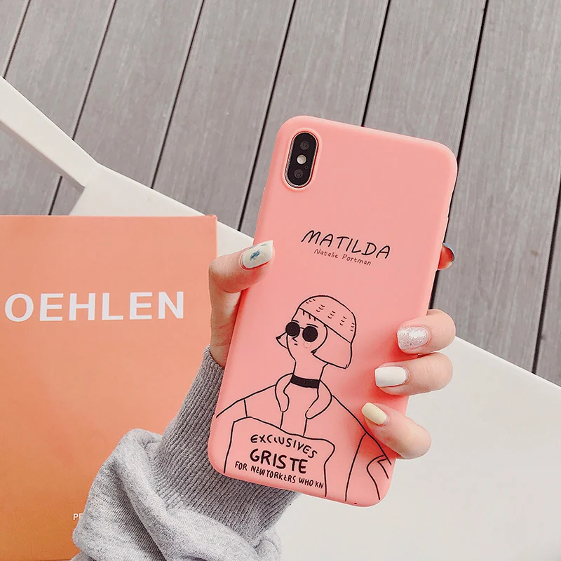 N1986N Телефон чехол для iPhone 6 6s 7 8 Plus X XR XS Max Модный милый Леон Матильда Мягкий силиконовый чехол для iPhone x Пара телефона