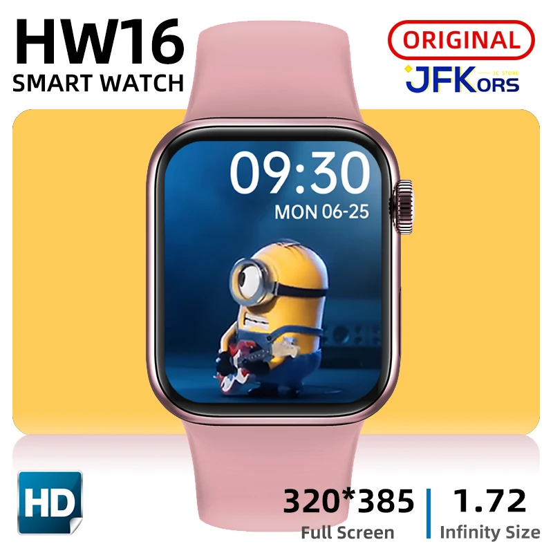 Original HW16 Smart Watch 2021 Men Women Full Screen Bluetooth Heart Rate Smartwatch For apple phone ios android PK AK76 FK88