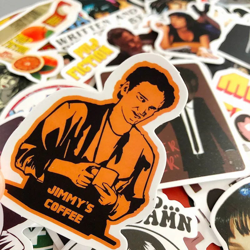 50pcs Stickers Classic Movie Pulp Fiction/Edward Scissorhands/Graffiti Sticker for Skateboard Laptop Bicycle Waterproof Decals