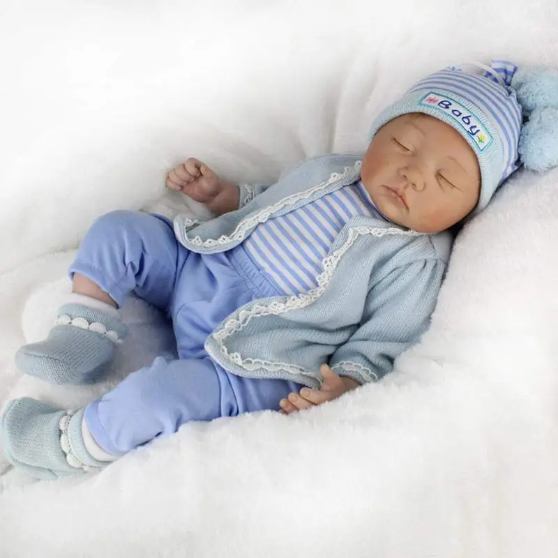 

55cm Realistic Doll Soft Silicone Toddler Babies Sleeping Boy Lifelike Handmade X5XE