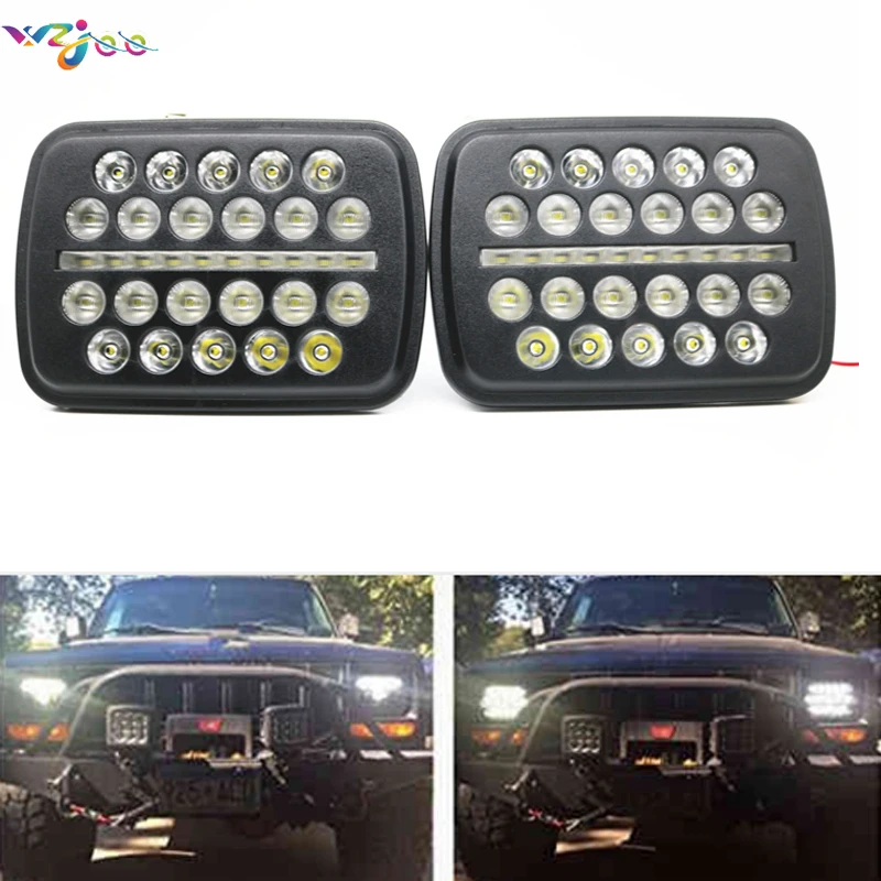 2 шт. 5X7 &quot70 Вт h4 светодиодный фары лампы 7x6 дюймов DRL для Jeep Wrangler YJ XJ грузовик FLD 50 60