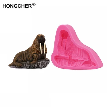 

Walrus seal silicone mould, cake, candy, clay, animal, cooking, chocolate, biscuit mold polymer clay resin chocolate baking mold